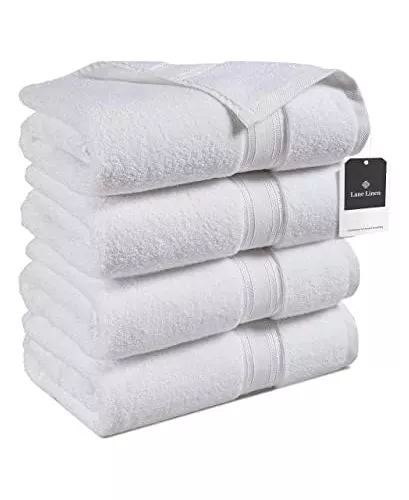 LANE LINEN Toallas de baño grandes, toallas de baño 100% algodón, toallas  de baño extragrandes, cero torsión, juego de 4 toallas de baño de secado