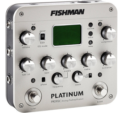 Pedal de guitarra pré-amplificador Fishman Pro-PLT-201 Platinum prateado