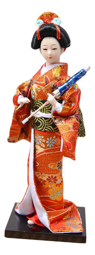 Muñeca Japonesa Geisha Kimono, Muñeca Oriental Decorativa