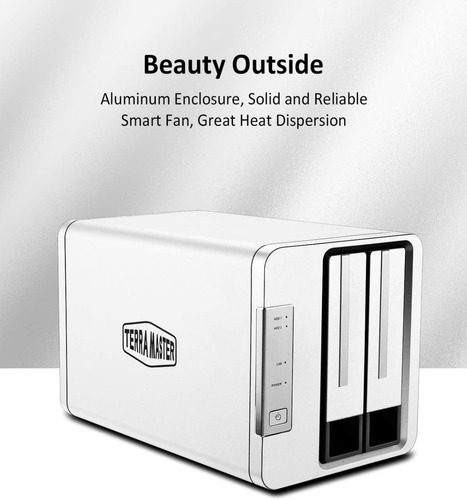 Imagen 2 de 7 de Terramaster F2-210 Nas De 2 Bahías Quad Core 1gb Hasta 40tb