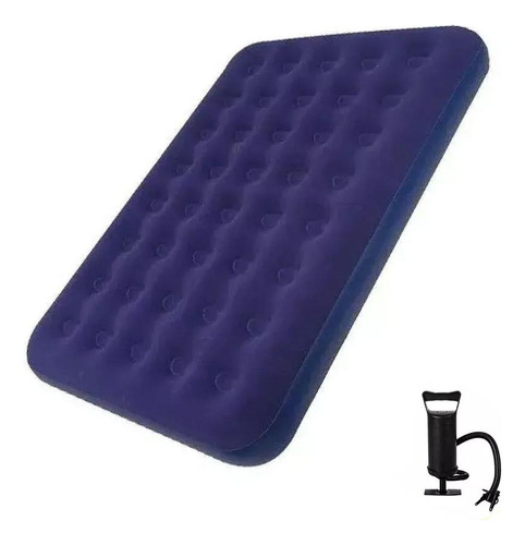 Colchão Inflável Casal Resistente Bomba Inflar Jilong Avenli Cor Azul