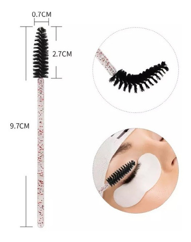 Imagen 3 de 5 de 100 Cepillos Desechable Para Cejas Y Pestañas Extensión