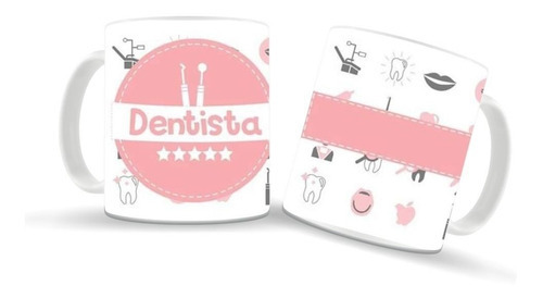 Caneca Cerâmica Personalizada Profissões Dentista Feminino