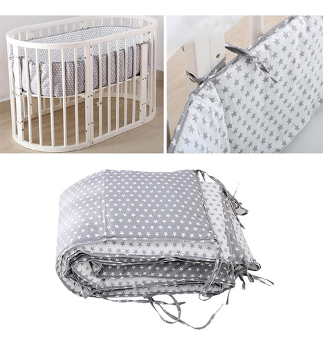 Cama De Bebé Parachoques Transpirable Lavable Forro De Cuna
