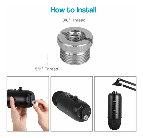 Imagen 3 de 4 de Brazo + Antipops Para Blue Yeti Y Otros Microfonos Streaming