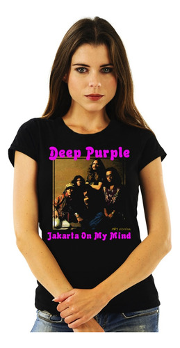 Polera Mujer Deep Purple Jakarta On My Mind Rock Impresión D