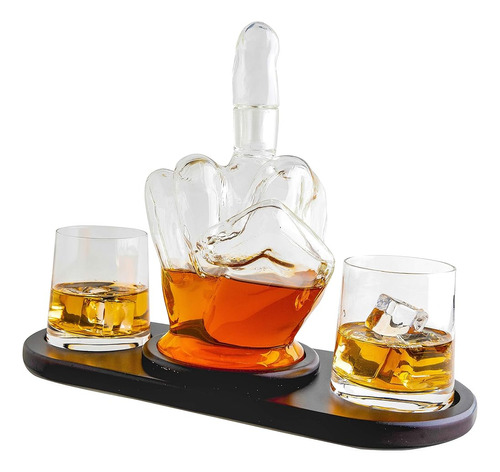 Decantador Del Dedo Medio Novedad Whisky & Wine Decanter Set