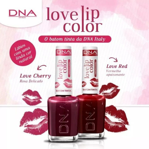 Imagem 2 de 3 de Kit 2 Batom Liquido Liptint Color Dna Love Red + Love Cherry