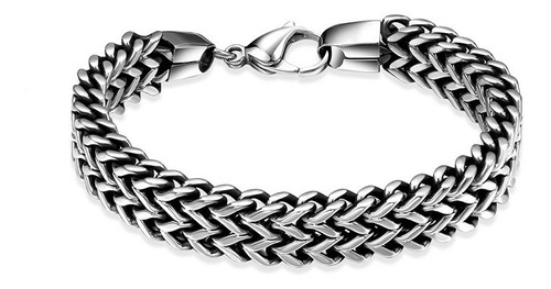 Pulseira Bracelete Masculino Aço Inox Trançado Tribal Luxo