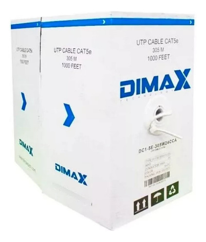 Dimax - Cable Utp Dc1-5e-305w24cca Cat5e Aleacion 305m 24awg