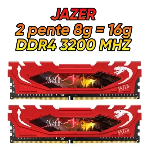 Memória Ram Jazer Gamer 2x8gb=16gb Ddr4 3200mhz Nova Lacrada