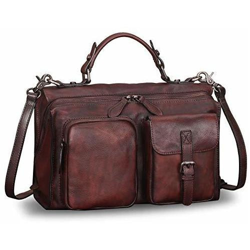 Bolsos De Mensajero De Cuero Genuino Satchel Para Zcn5o