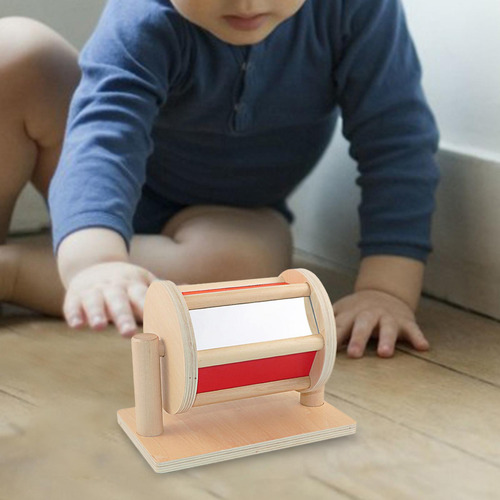 Materiales Montessori Rolling Rainbow Drum Toys Roller
