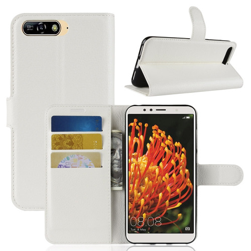 Para Huawei Y6 Cuero Litchi Horizontal 2018 Sujetador