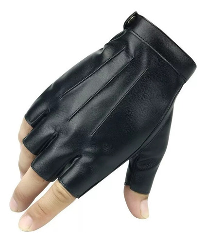 1 Par De Guantes Negros De Piel Sintética Para Hombre