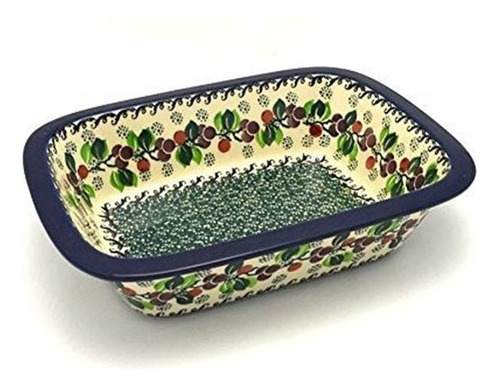 Polish Pottery Baker - Rectangular With Grip Lip - Burg