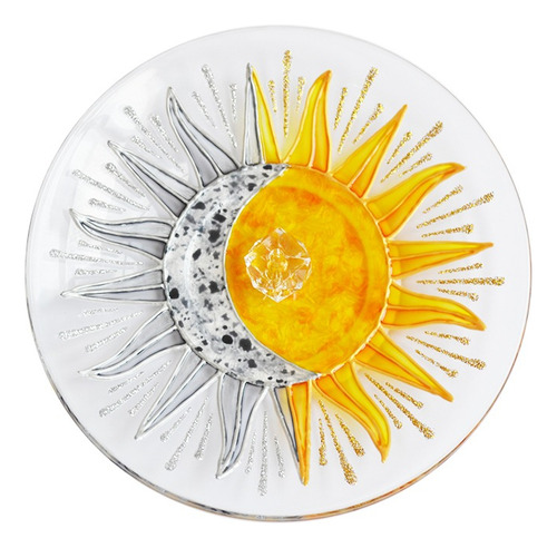 Incensário Lua E Sol / Sol E Lua Redondo Em Vidro