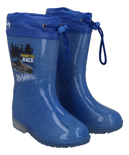 Bota Agua Con Luces Y Borde Textil Hotwheels Azul