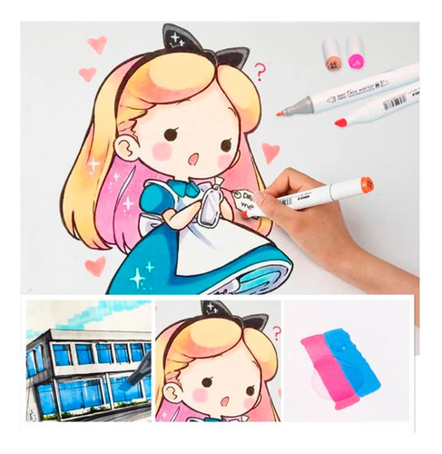 48 Marcadores Doble Punta Plumones Colores Subrayar Dibujo