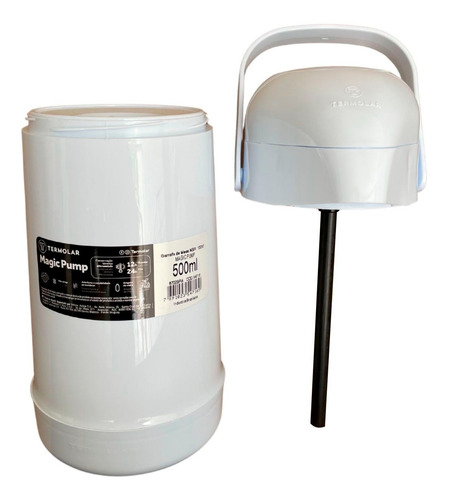 Imagem 6 de 7 de Garrafa Térmica De Pressão Magic Pump 500ml Branca Termolar