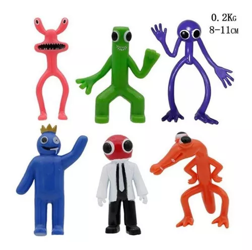 Pack 6 Miniaturas Roblox Rainbow Friends Boneco C/acessórios