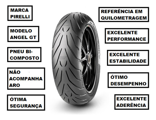 Pneu Moto Pirelli Traseiro 180/55-17 Angel Gt Speed Triple