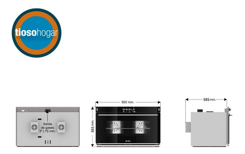 Imagen 8 de 10 de Horno A Gas Empotrar Negro Vidrio Luz Encendido Convector