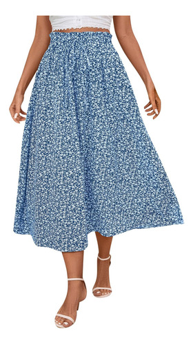 Saia Feminina P, Moda, Casual, Verão, Com Cordão, Estampa De