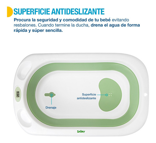 Tina De Baño Para Bebe Plegable Con Termometro Integrado
