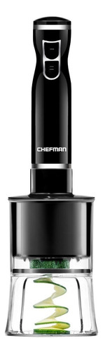 Batidora Chefman De Inmersión + Espiralizador Eléctrico Color Negro Frecuencia 1