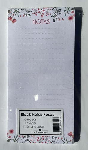 Block Notas Rosas 11x26cm Imán 50 Hojas Fun For Moms