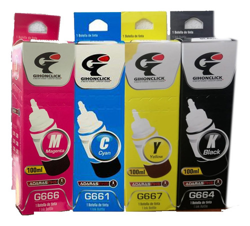 Kit X 4 Tintas Genericas 664 Para Epson L110 L120 L210 L550 