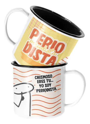 Taza Enlozada Lechera Periodista Regalo Periodista Hombre