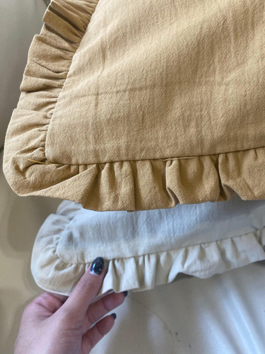 Metzi Deco Volados Lili Funda De Almohada Con Volados Color Avellana