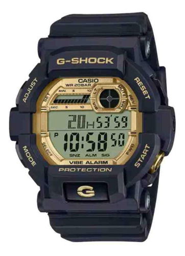 Relogio Casio G-shock Masculino Digital Preto E Dourado Cor do fundo Cinza