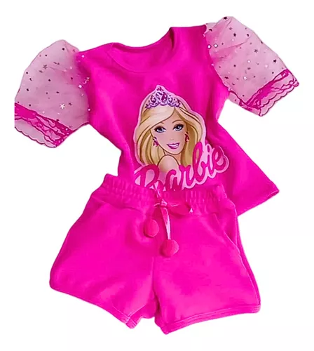 Conjunto Barbie Rosa Infantil - Lojinha da Vivi - Roupas, Calçados