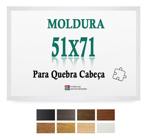 Moldura Branca 51x71 Para Quebra Cabeça Grow 1000 Peças Petg