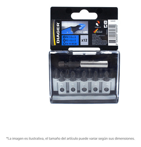 Puntas Phillips/torx/pz De 1 PLG Iu642d Diager