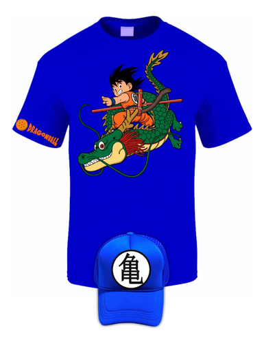 Camiseta Manga Corta Goku Dragon Ball Ev Obsequio Gorra Ofic