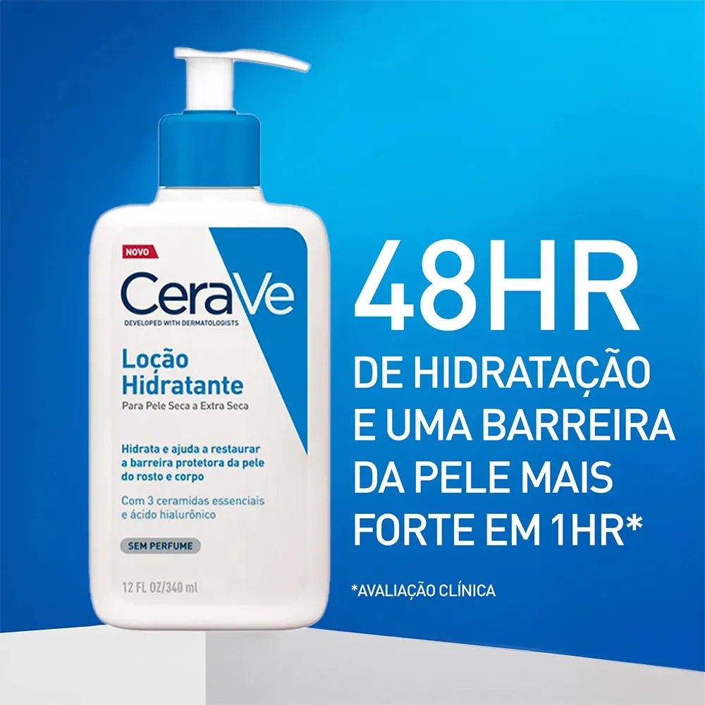Loção Hidratante Corporal Sem Perfume, com Ceramidas Essenciais e Ácido Hialurônico, Textura Fluida CeraVe 473ml