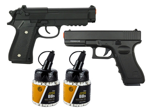 Arminha Metal Airsoft Mola Pt92 + Vigor V20 + 02 Pote Bbs