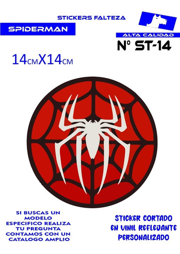 Spiderman Araña Logo Sticker Calcomania Relfejante Premium