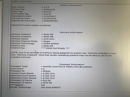 Laptop Dell Latitude 7280 Intel I5 7ma Ge 8 Ram Ddr4 256 Ssd (Usado)