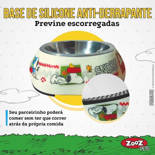 Comedouro Melamina Snoopy Mel 100 M Caes Gatos Zooz Pets