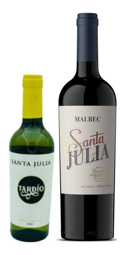 Vino Santa Julia Malbec 750 Ml + Santa Julia Tardío 375 Ml