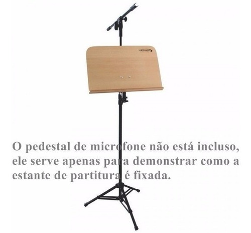 Estante Partitura Madeira Clamp Fixar Em Pedestal - Torelli