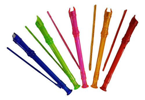 Flauta Neon Plastica X2