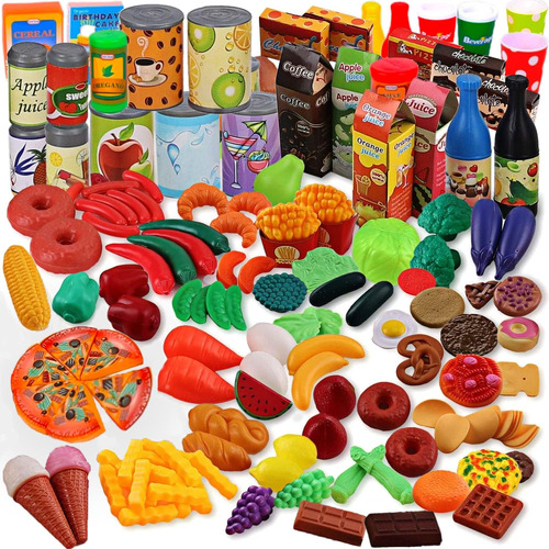 150 Piezas Super Market Grocery Play Food Surtido Juego...