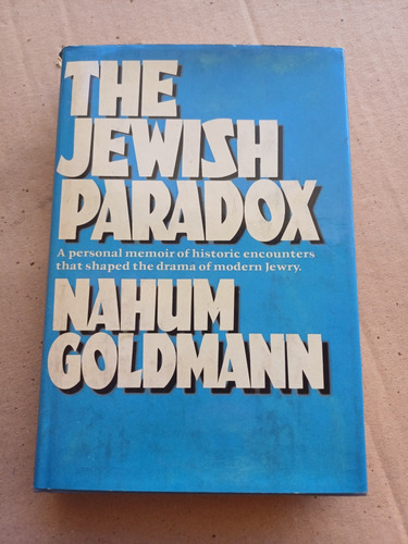 The Jewish Paradox Nahum Goldmann-1era.impresion Ingles1978