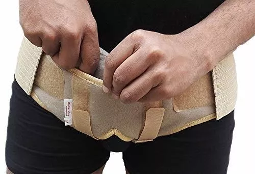 Wonder Care Cinturón de hernia para hombres Inguinal - Braguero de hernia,  soporte de hernia para la ingle, almohadillas de compresión extraíbles y